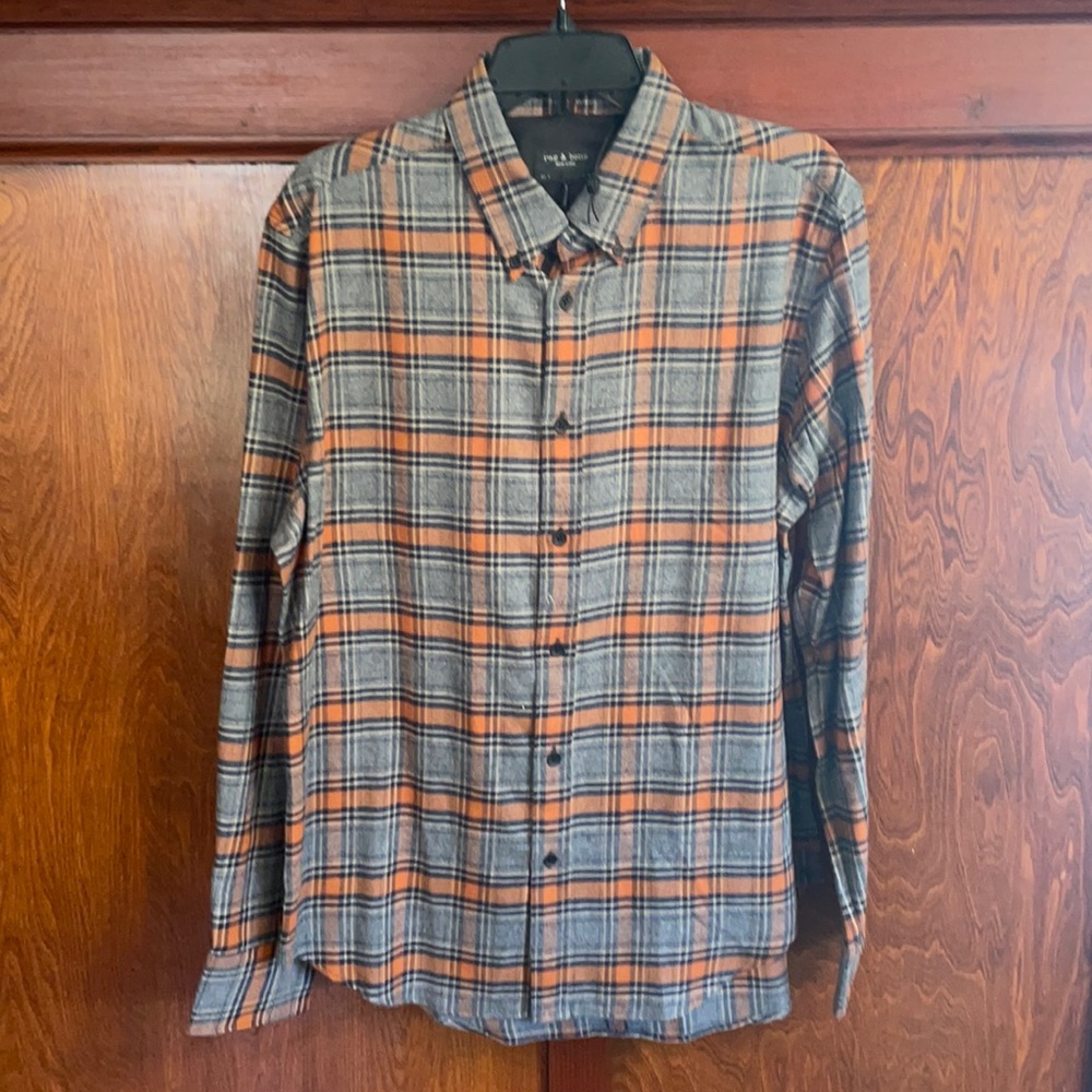 NWT Rag&bone fit 2 tomlin plaid shirt size Large